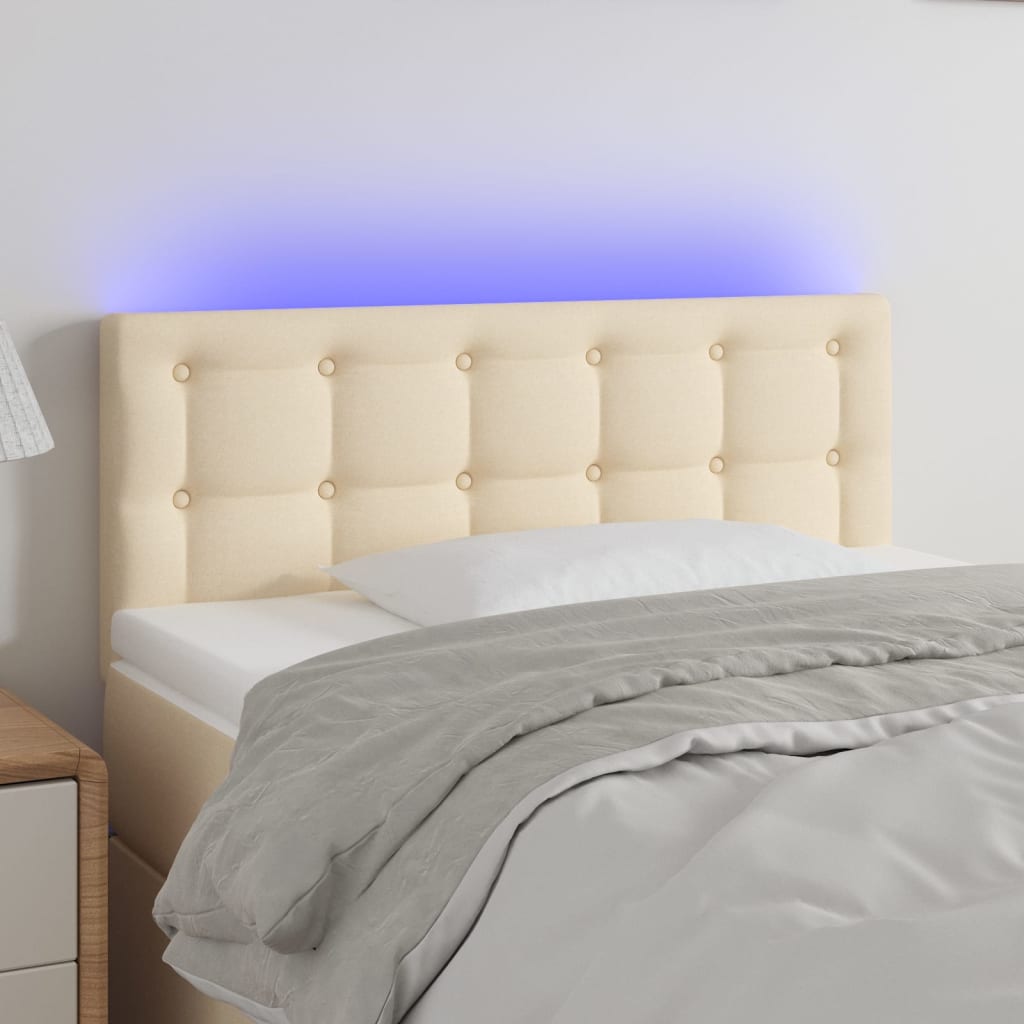 LED uzglavlje krem 100x5x78/88 cm od tkanine