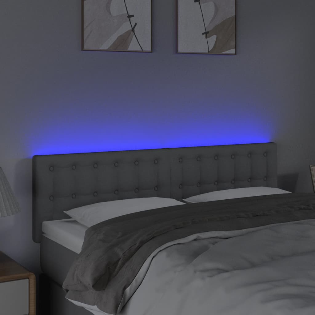 LED uzglavlje svjetlosivo 144 x 5 x 78/88 cm od tkanine