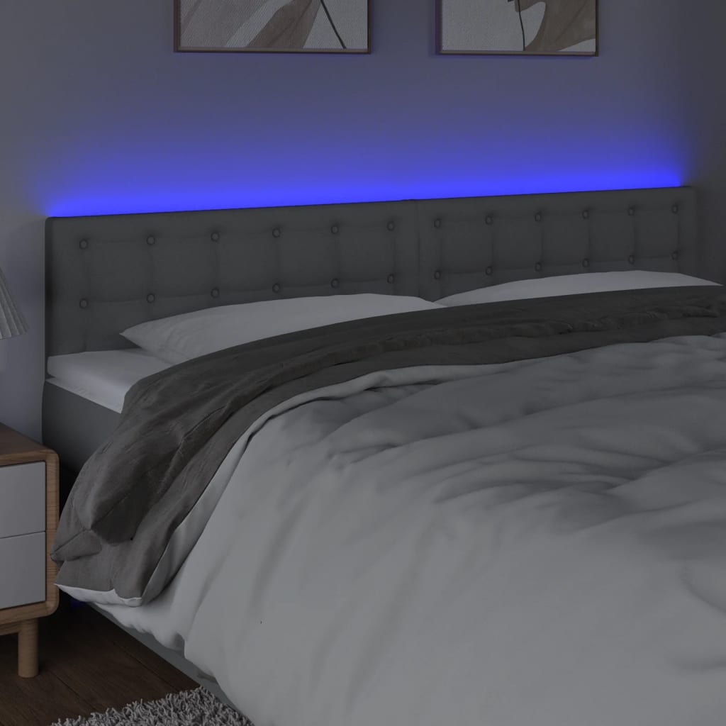 LED uzglavlje svjetlosivo 160x5x78/88 cm od tkanine
