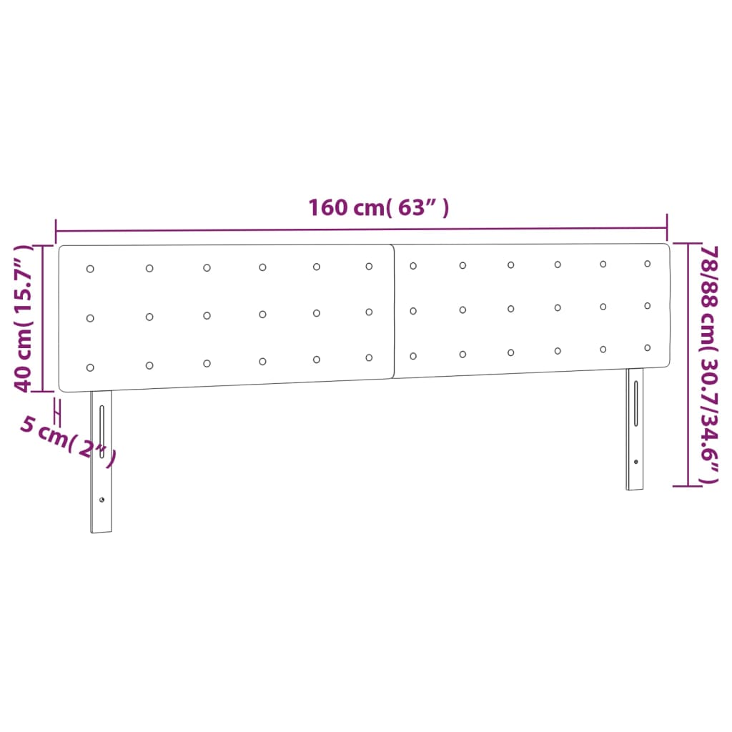 LED uzglavlje svjetlosivo 160x5x78/88 cm od tkanine
