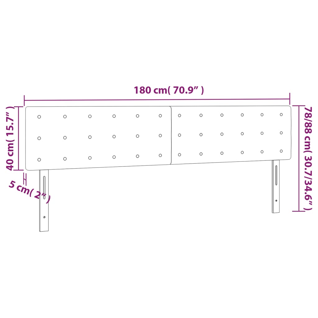 LED uzglavlje plavo 180x5x78/88 cm od tkanine