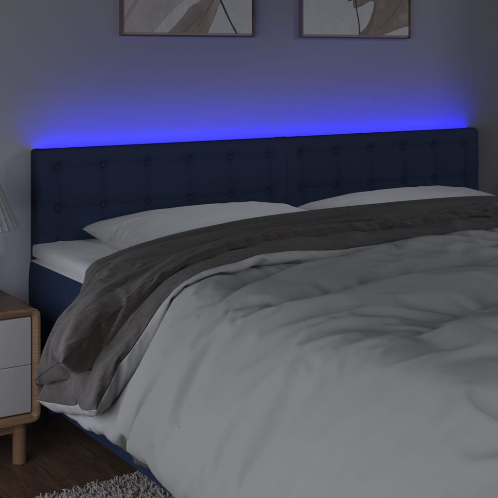 LED uzglavlje plavo 200x5x78/88 cm od tkanine