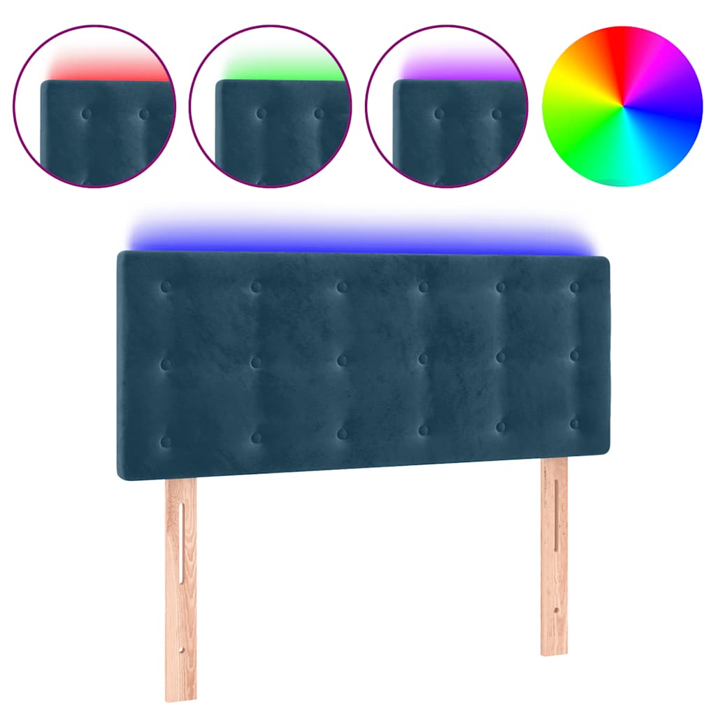 LED uzglavlje tamnoplavo 80 x 5 x 78/88 cm baršunasto