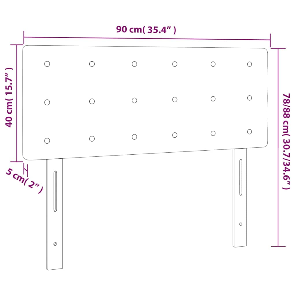 LED uzglavlje tamnozeleno 90x5x78/88 cm baršunasto