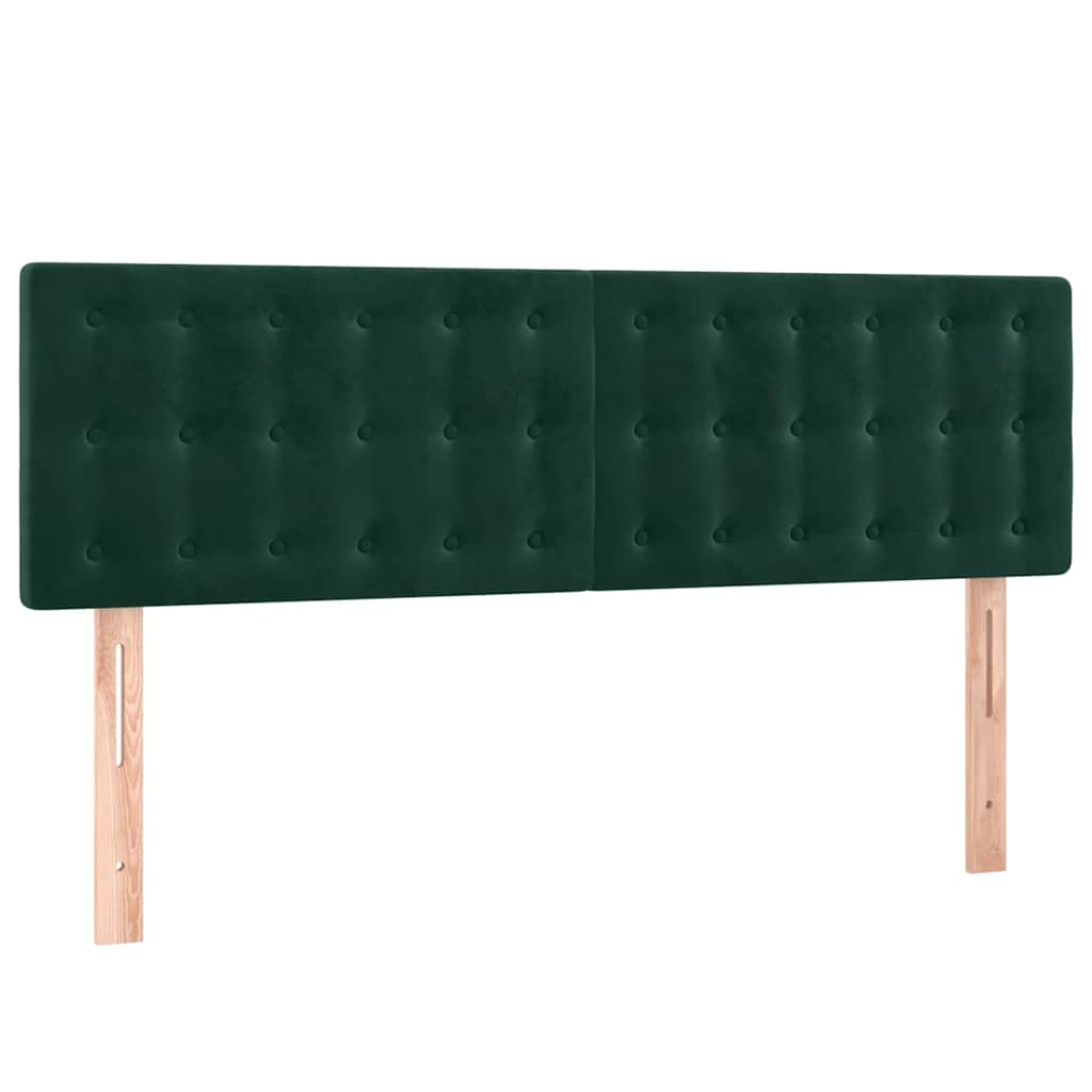 LED uzglavlje tamnozeleno 144x5x78/88 cm baršunasto