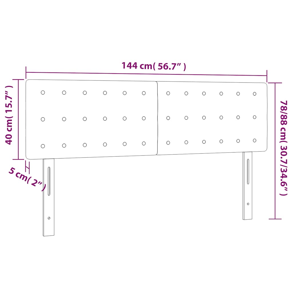 LED uzglavlje tamnoplavo 144x5x78/88 cm baršunasto