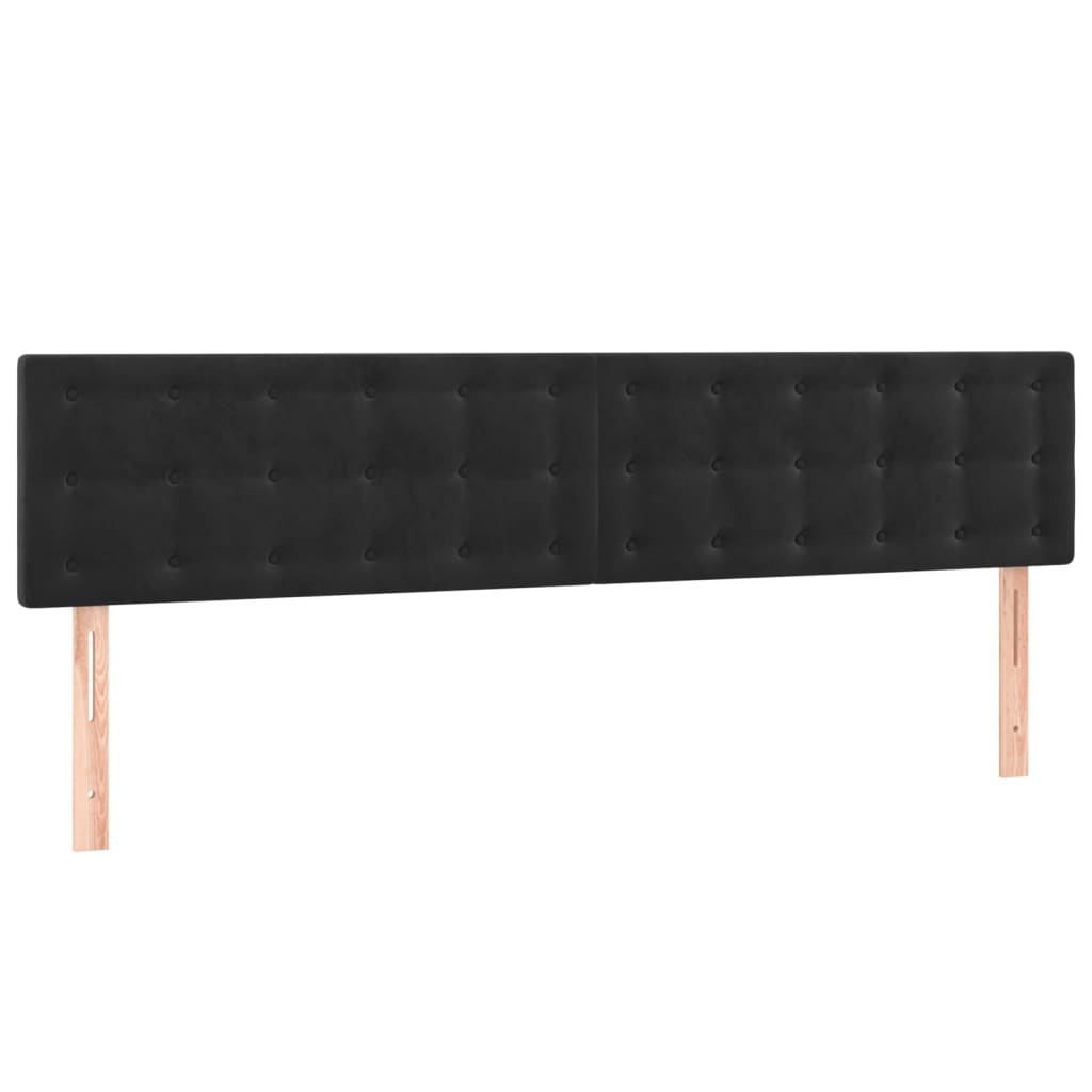 LED uzglavlje crno 180x5x78/88 cm baršunasto
