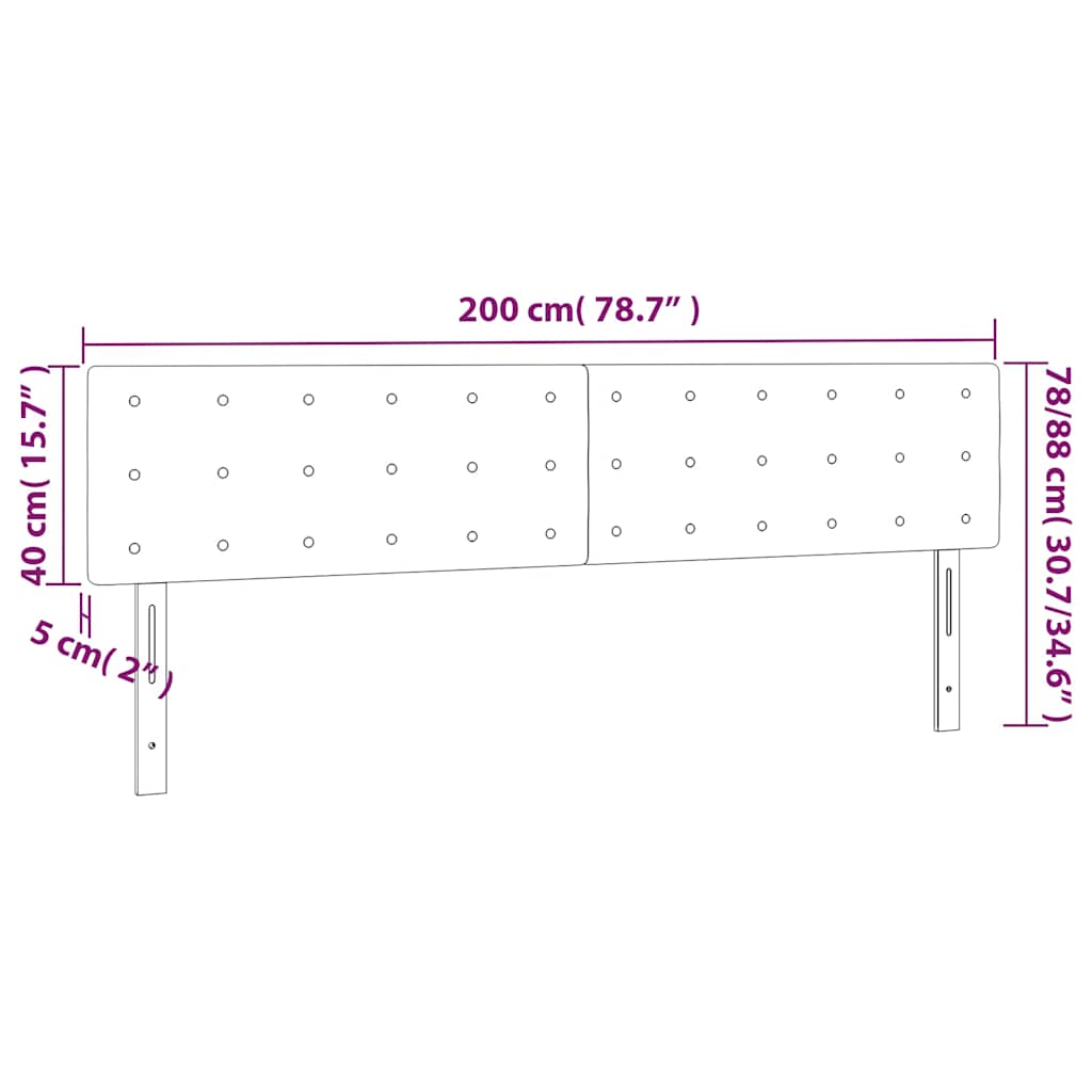 LED uzglavlje tamnozeleno 200x5x78/88 cm baršunasto