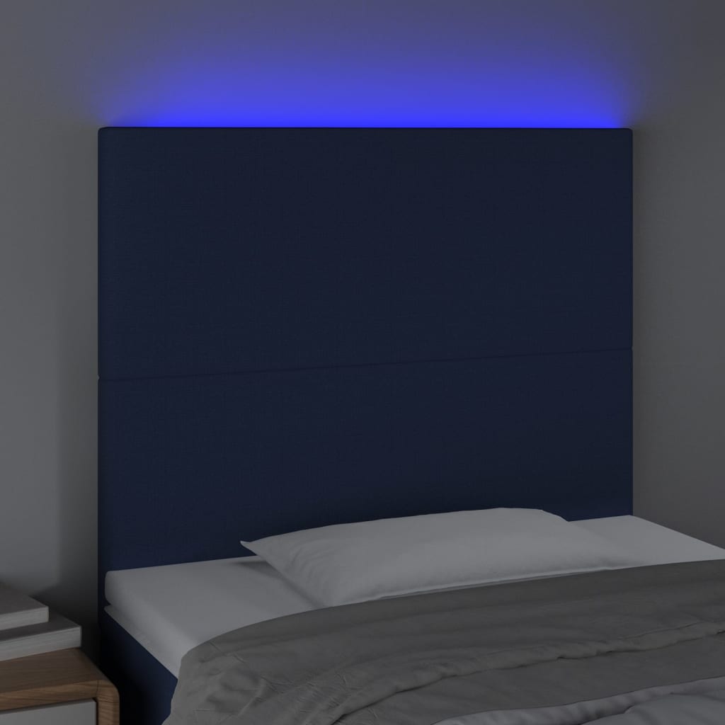 LED uzglavlje plavo 80x5x118/128 cm od tkanine