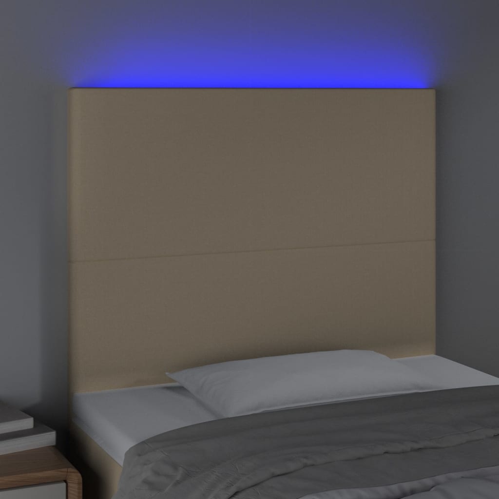 LED uzglavlje krem 100x5x118/128 cm od tkanine