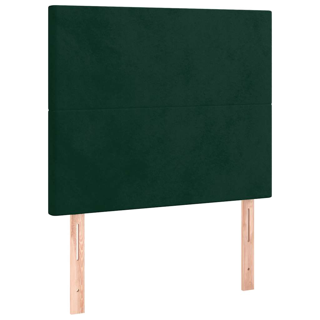 LED uzglavlje tamnozeleno 80x5x118/128 cm baršunasto