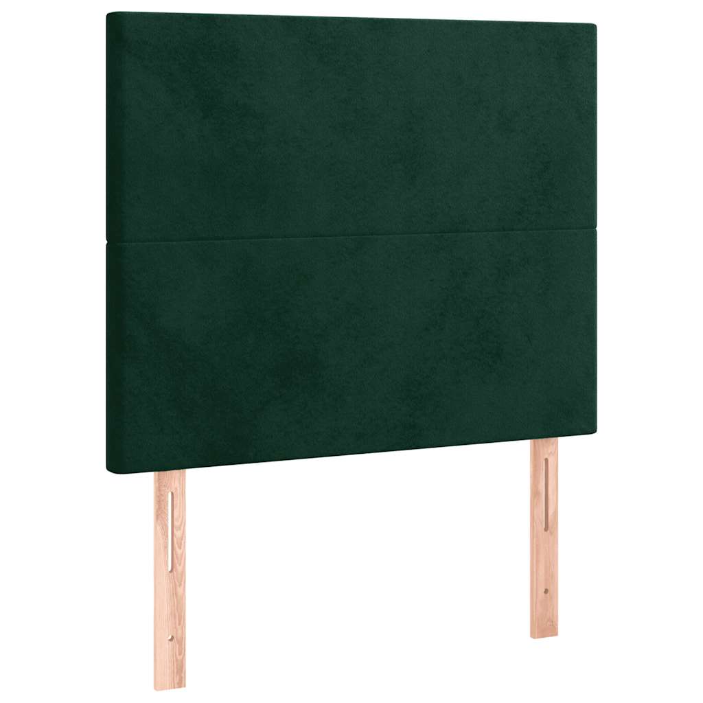 LED uzglavlje tamnozeleno 90x5x118/128 cm baršunasto