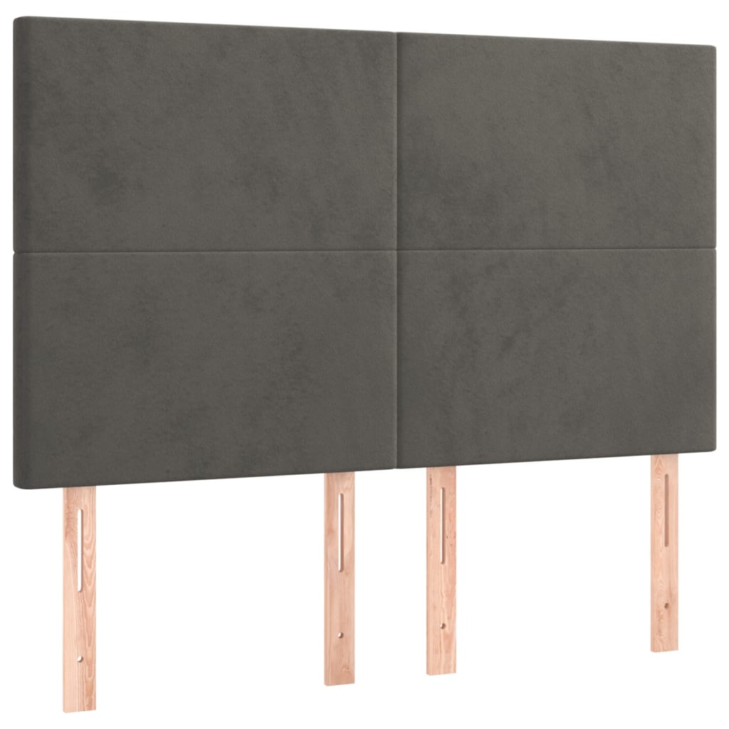 LED uzglavlje tamnosivo 144x5x118/128 cm baršunasto