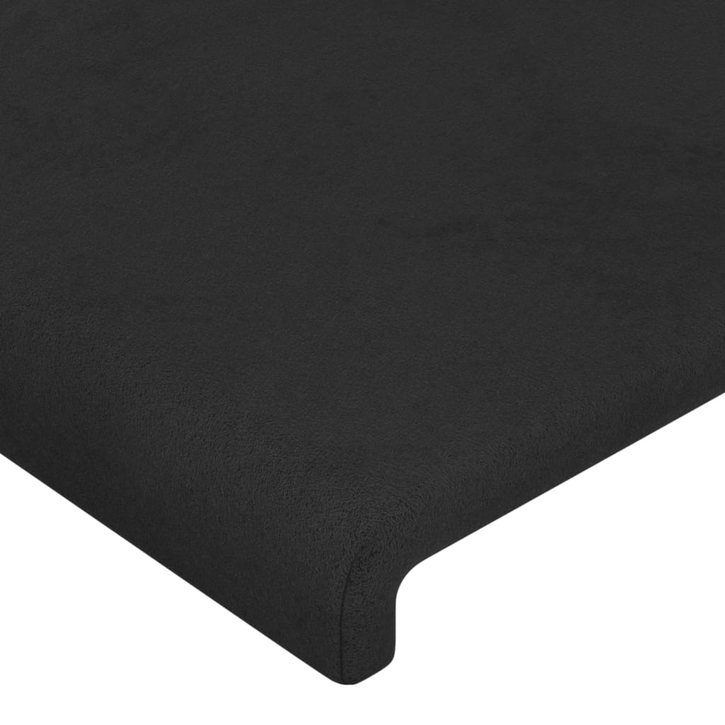 LED uzglavlje crno 144x5x118/128 cm baršunasto