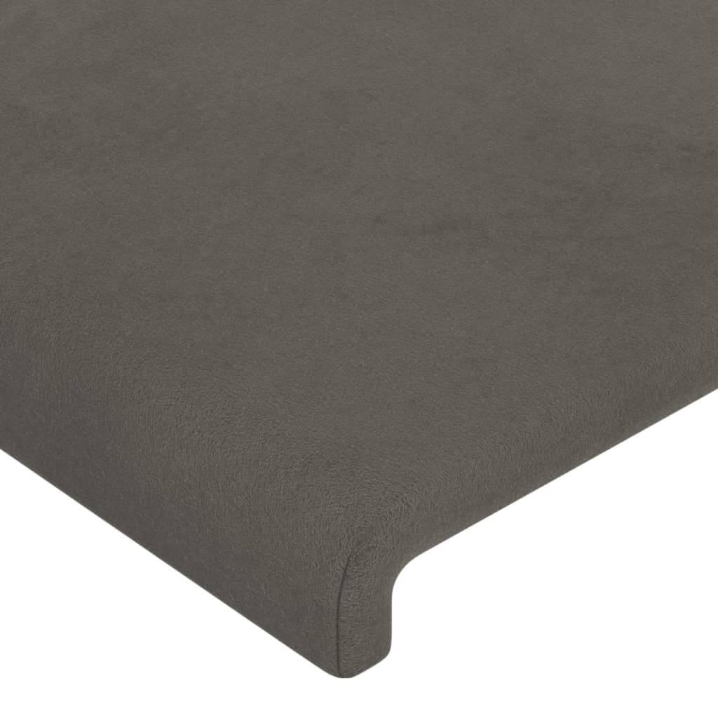 LED uzglavlje tamnosivo 160x5x118/128 cm baršunasto