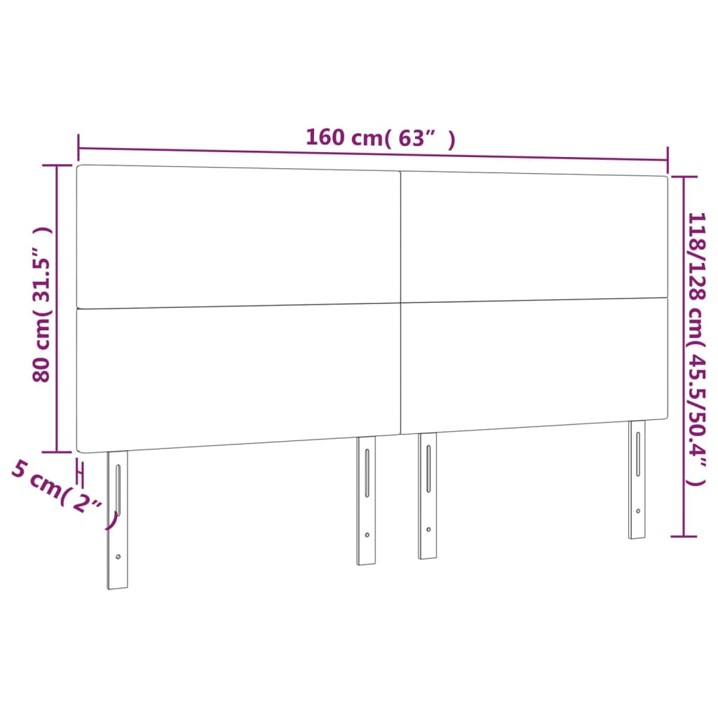 LED uzglavlje tamnosivo 160x5x118/128 cm baršunasto