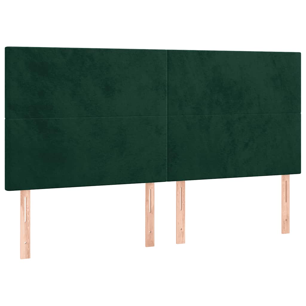 LED uzglavlje tamnozeleno 160x5x118/128 cm baršunasto