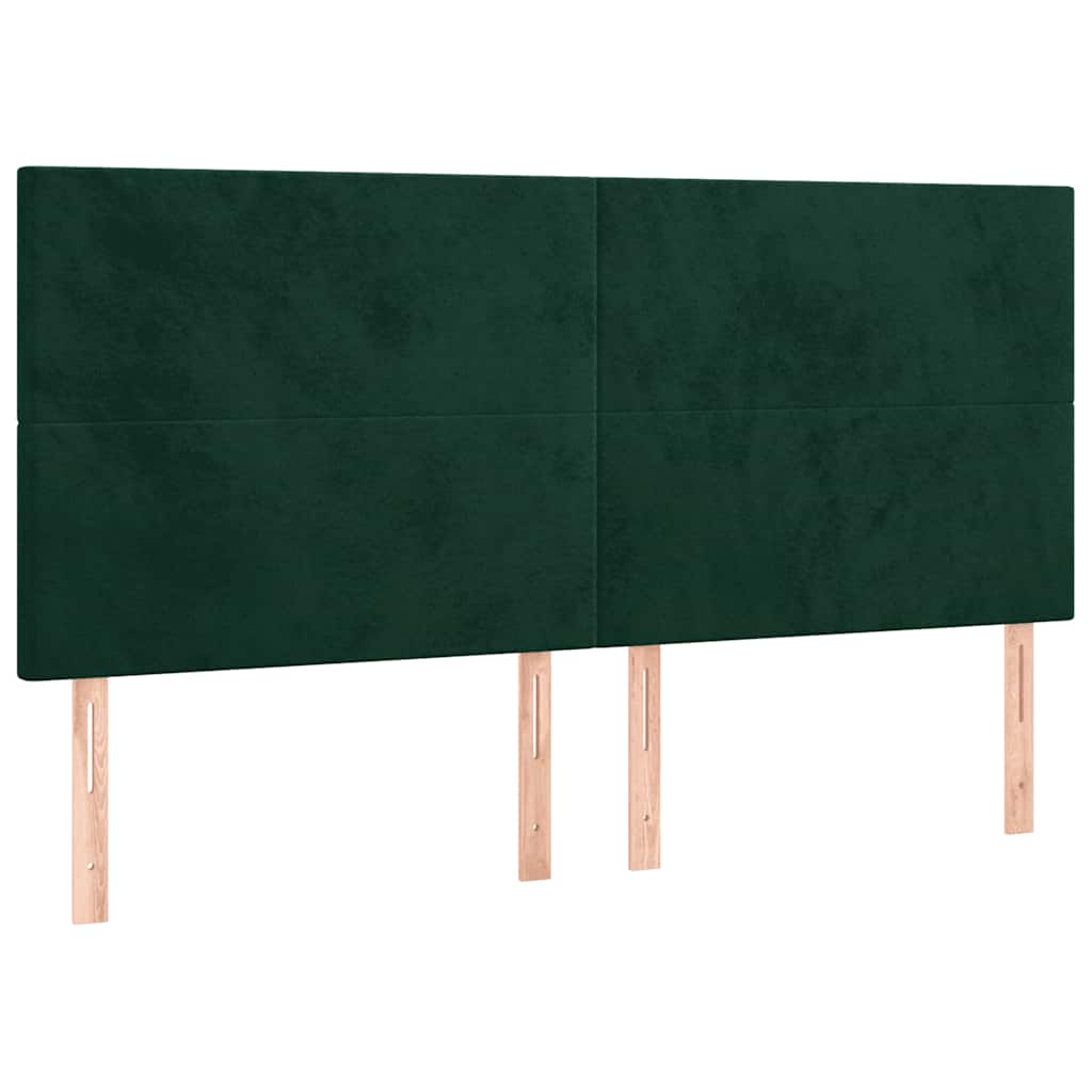 LED uzglavlje tamnozeleno 180x5x118/128 cm baršunasto