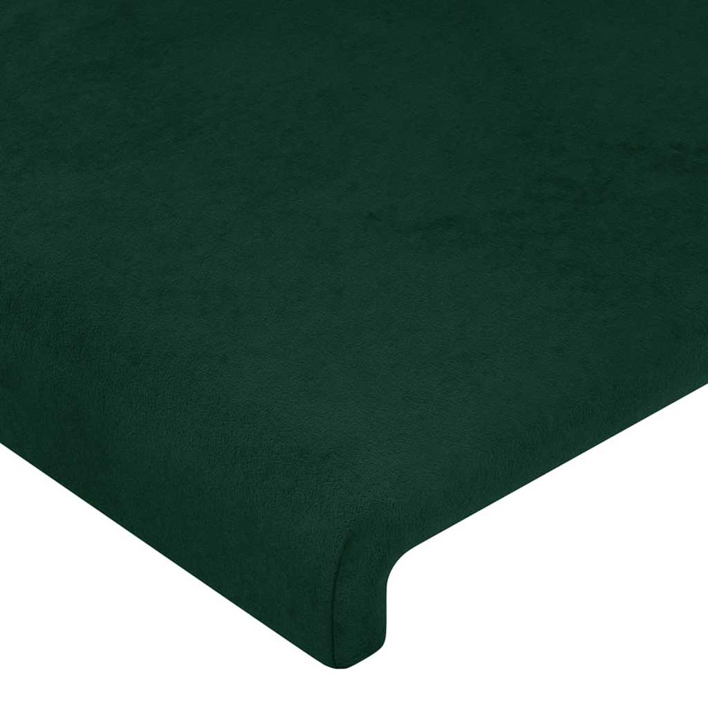 LED uzglavlje tamnozeleno 180x5x118/128 cm baršunasto