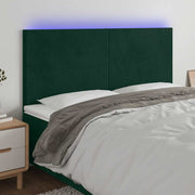 LED uzglavlje tamnozeleno 180x5x118/128 cm baršunasto