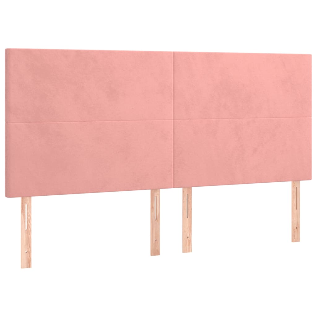 LED uzglavlje ružičasto 200x5x118/128 cm baršunasto