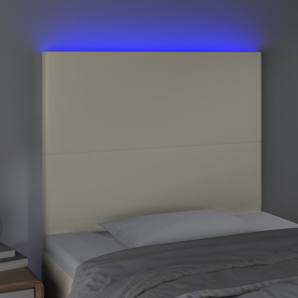 LED uzglavlje krem 100x5x118/128 cm od umjetne kože