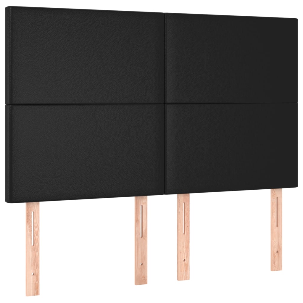 LED uzglavlje crno 144x5x118/128 cm od umjetna koža