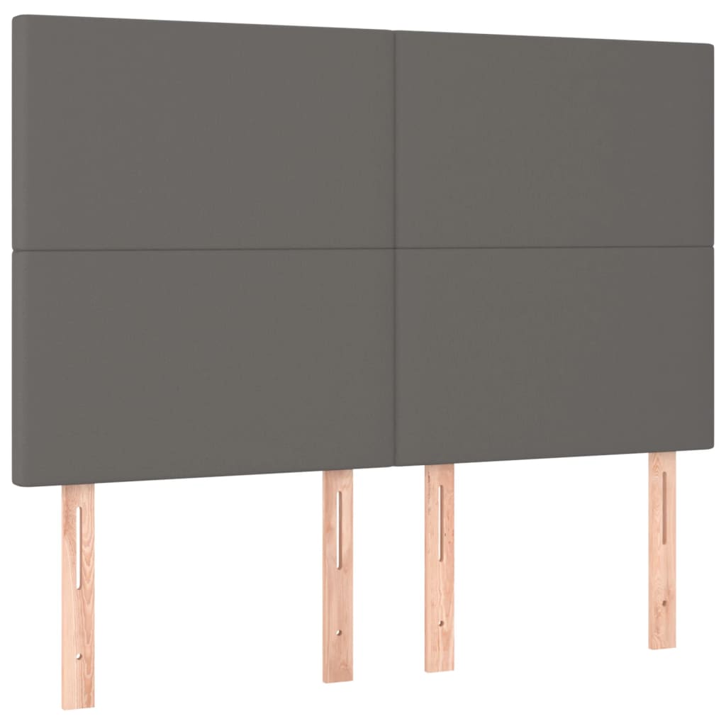 LED uzglavlje sivo 144x5x118/128 cm od umjetne kože