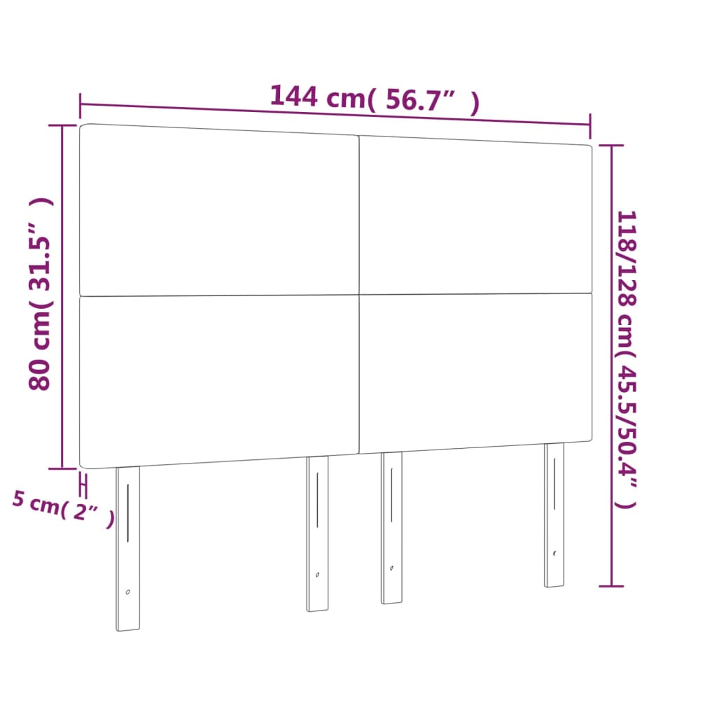 LED uzglavlje sivo 144x5x118/128 cm od umjetne kože