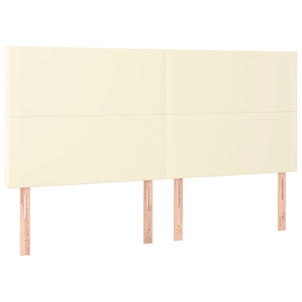 LED uzglavlje krem 180x5x118/128 cm od umjetne kože