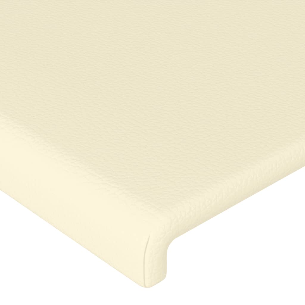 LED uzglavlje krem 180x5x118/128 cm od umjetne kože