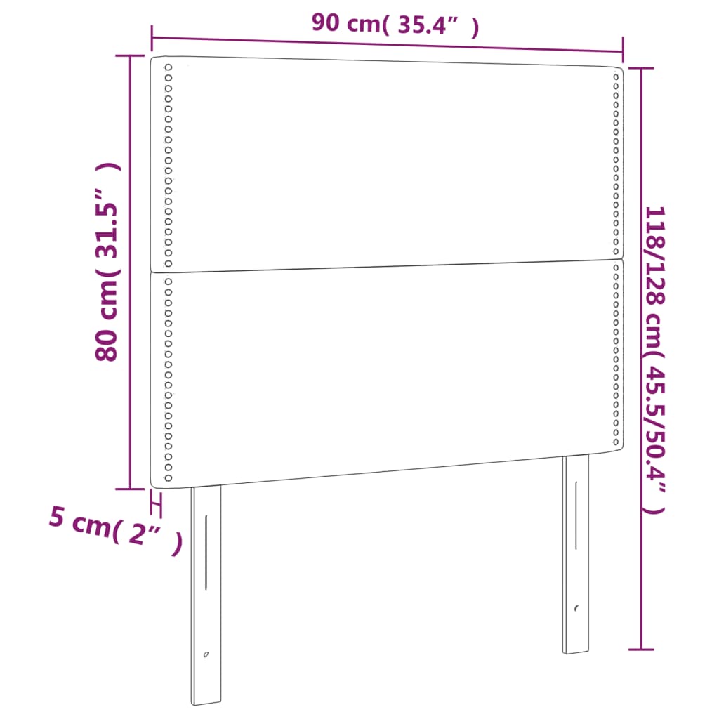 LED uzglavlje svjetlosivo 90x5x118/128 cm od tkanine