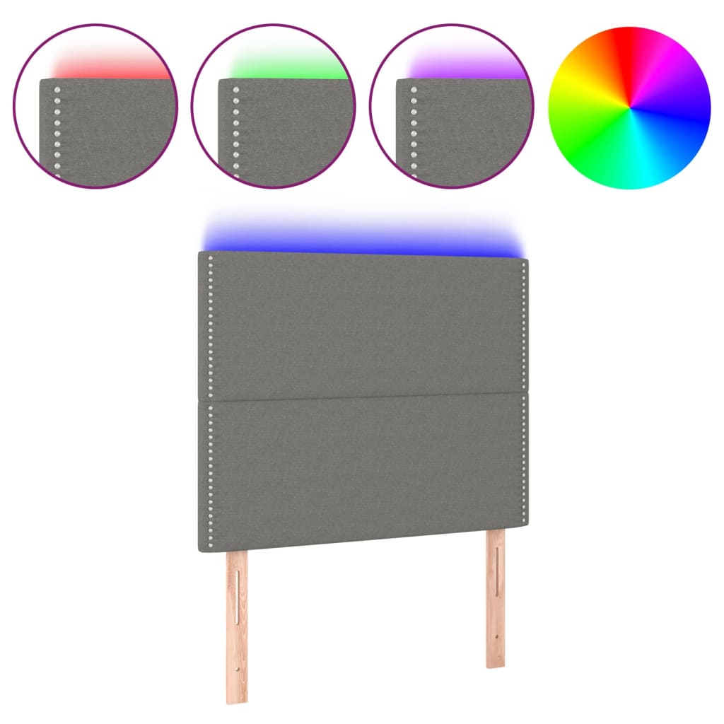 LED uzglavlje tamnosivo 90x5x118/128 cm od tkanine