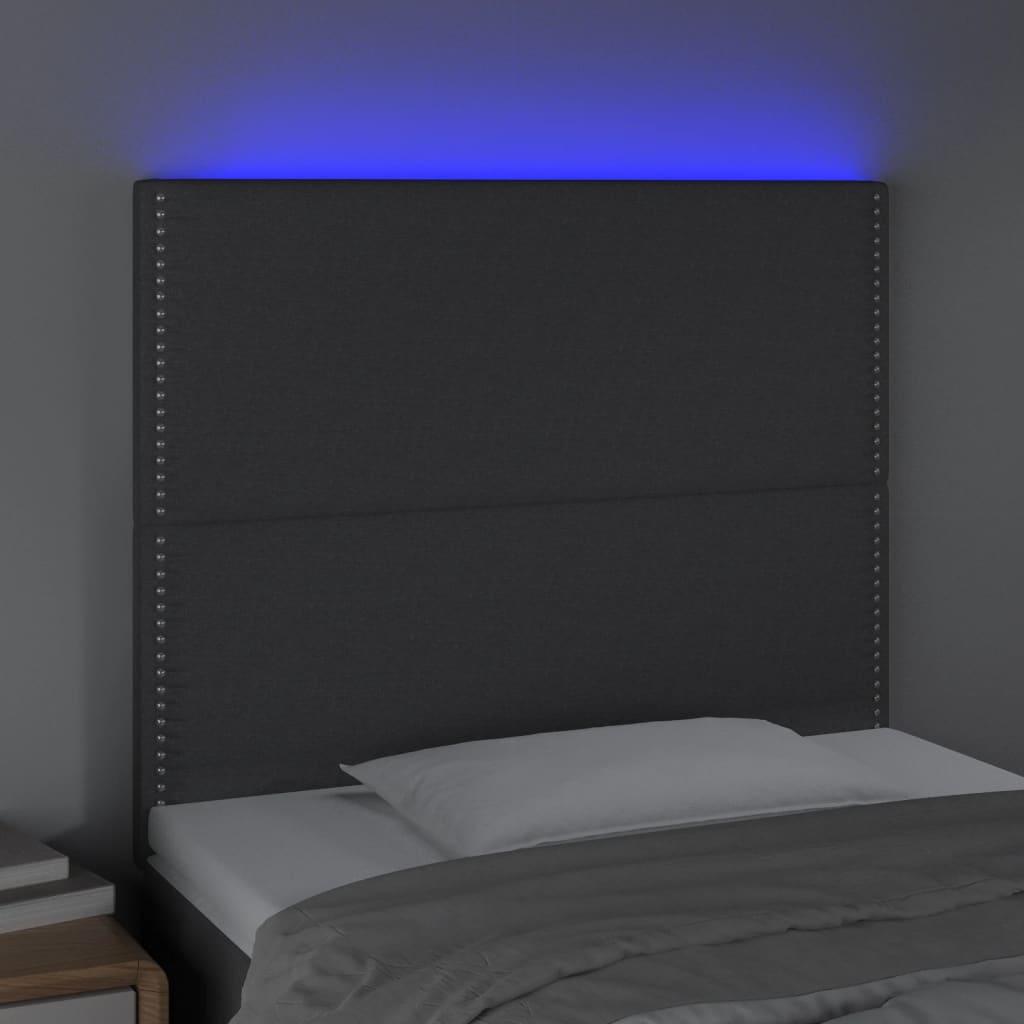 LED uzglavlje tamnosivo 90x5x118/128 cm od tkanine