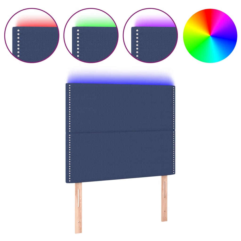LED uzglavlje plavo 90x5x118/128 cm od tkanine
