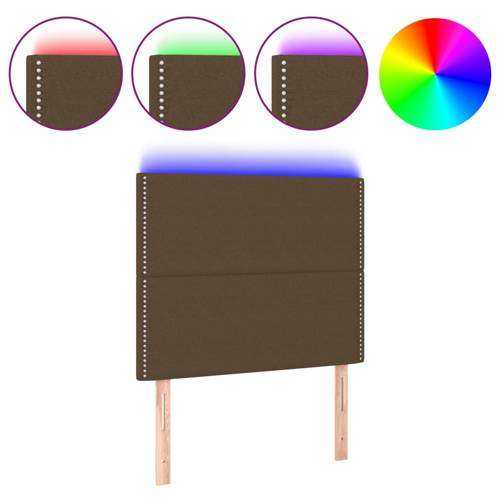 LED uzglavlje tamnosmeđe 100x5x118/128 cm od tkanine