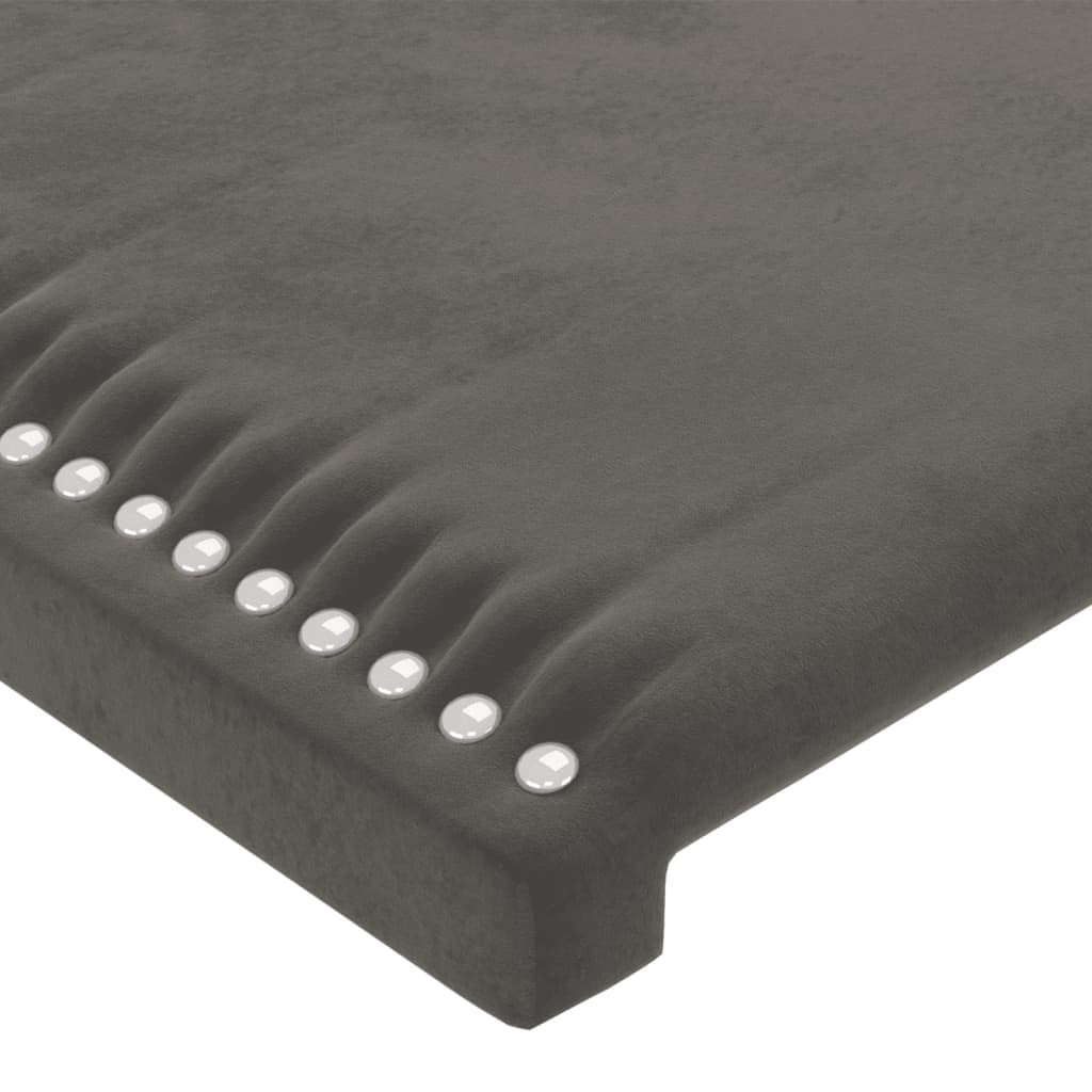 LED uzglavlje tamnosivo 80x5x118/128 cm baršunasto