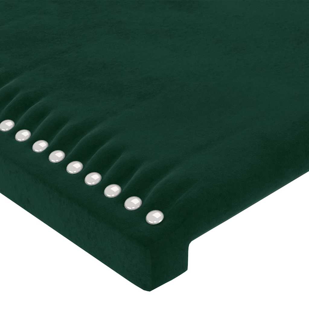 LED uzglavlje tamnozeleno 100x5x118/128 cm baršunasto