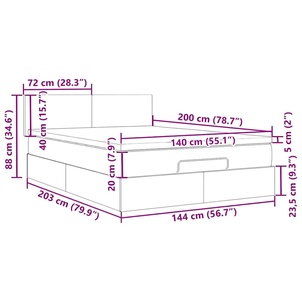 LED uzglavlje svjetlosivo 144x5x118/128 cm baršunasto
