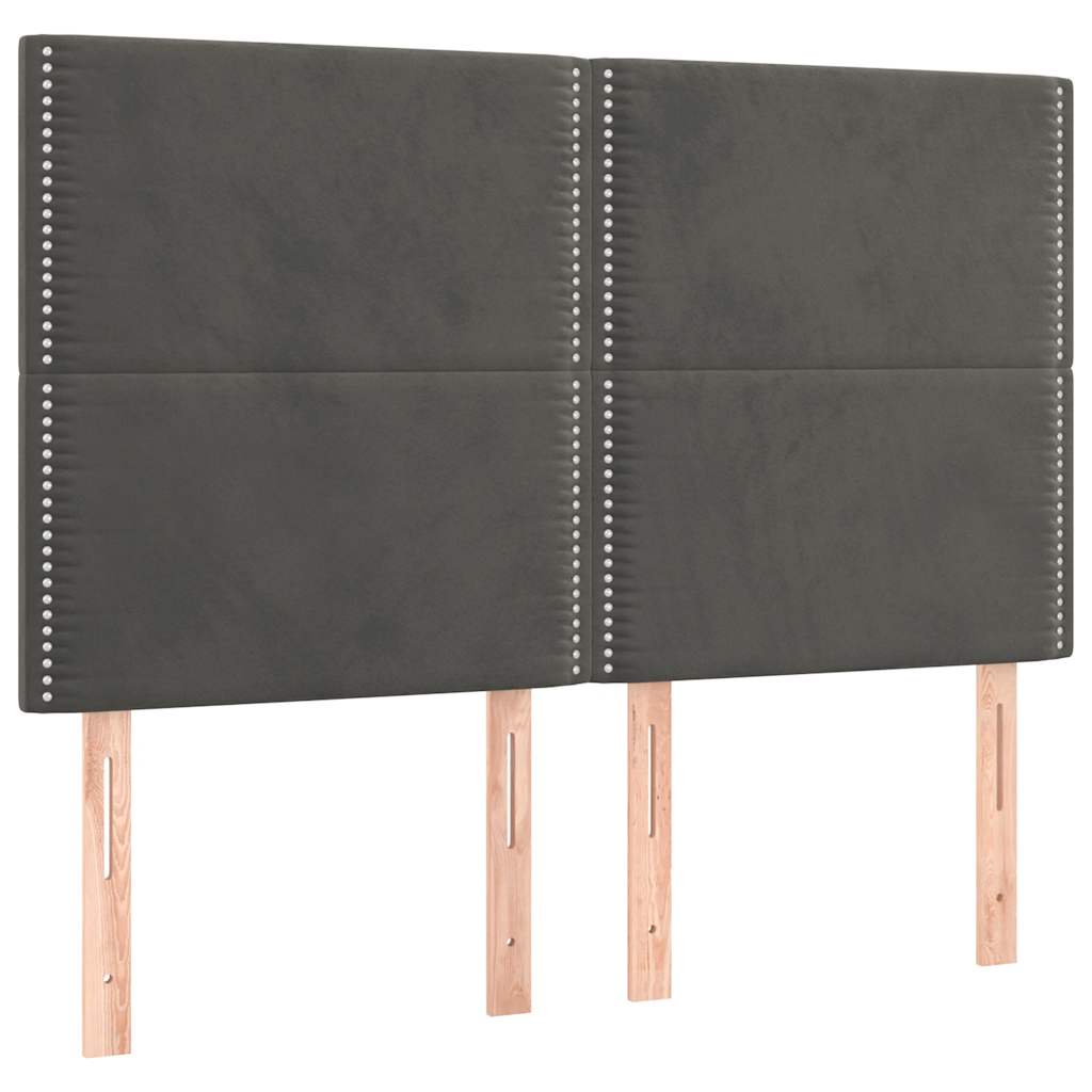 LED uzglavlje tamnosivo 144x5x118/128 cm baršunasto