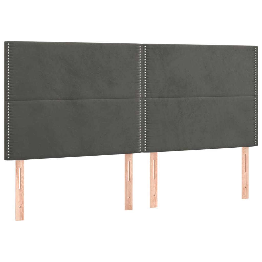 LED uzglavlje tamnosivo 180x5x118/128 cm baršunasto