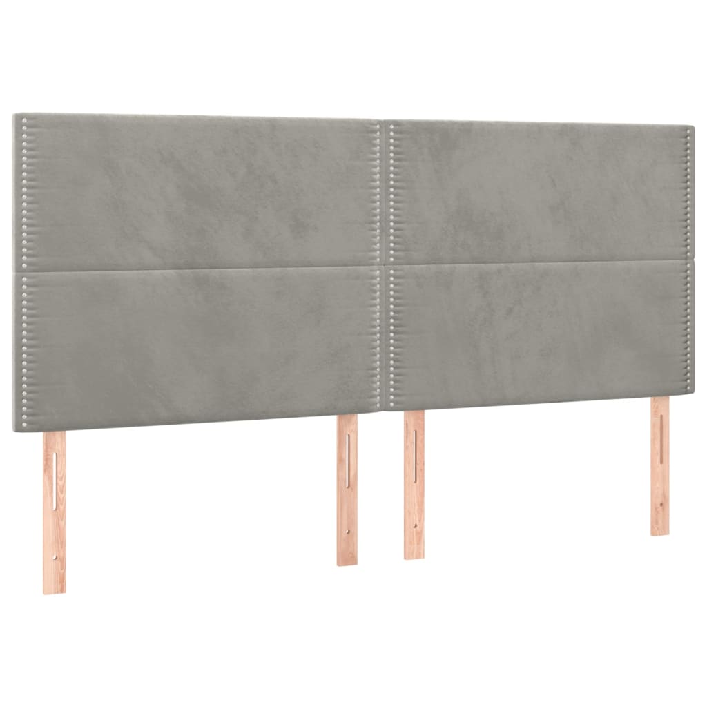 LED uzglavlje svjetlosivo 200x5x118/128 cm baršunasto
