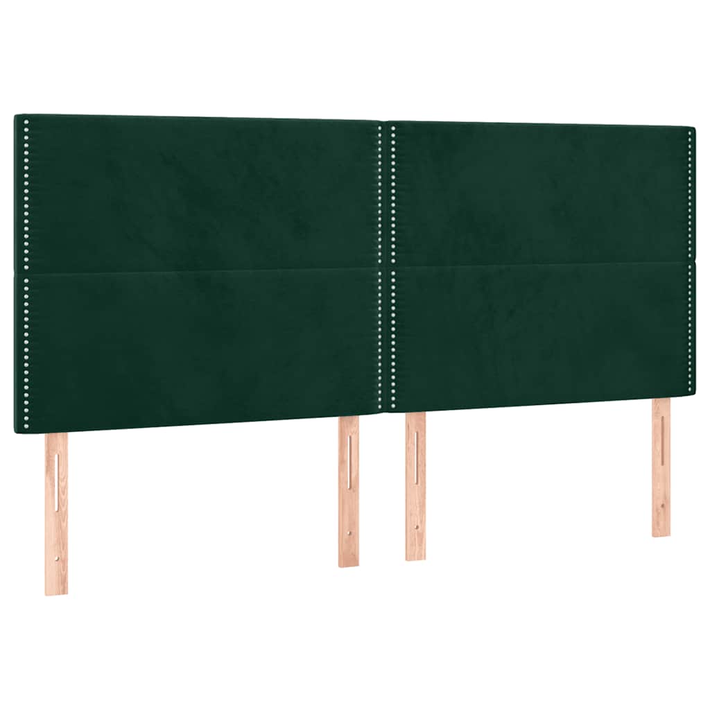 LED uzglavlje tamnozeleno 200x5x118/128 cm baršunasto