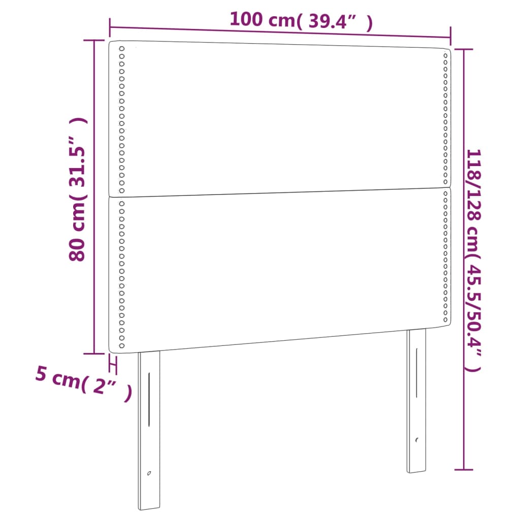 LED uzglavlje crno 100x5x118/128 cm od umjetne kože