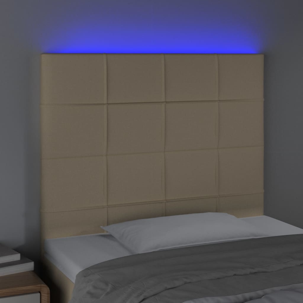 LED uzglavlje krem 80x5x118/128 cm od tkanine