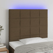 LED uzglavlje tamnosmeđe 90x5x118/128 cm od tkanine