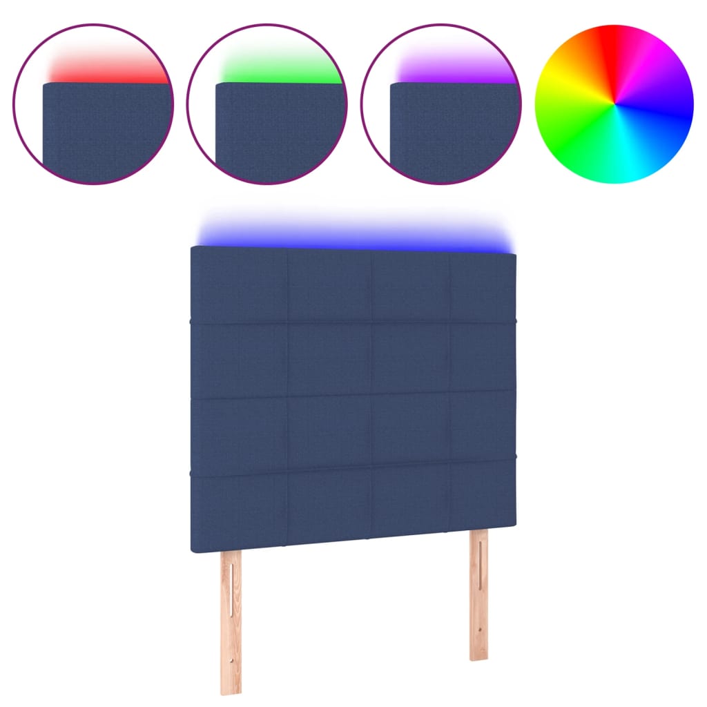 LED uzglavlje plavo 100x5x118/128 cm od tkanine