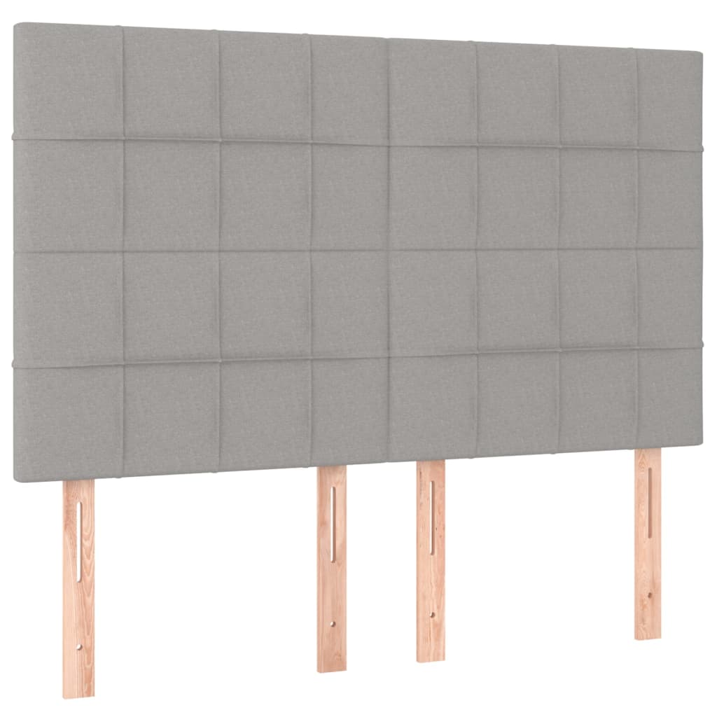 LED uzglavlje svjetlosivo 144x5x118/128 cm od tkanine