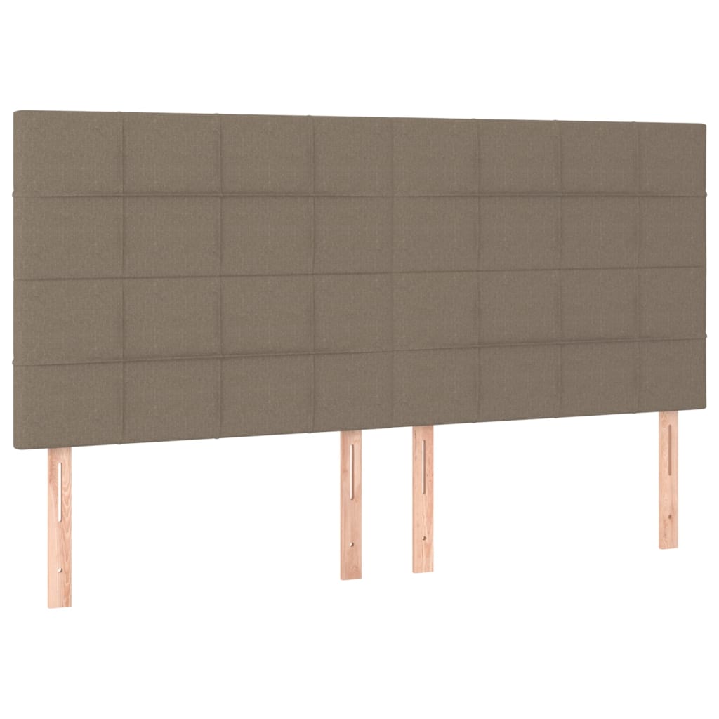LED uzglavlje smeđesivo 200x5x118/128 cm od tkanine