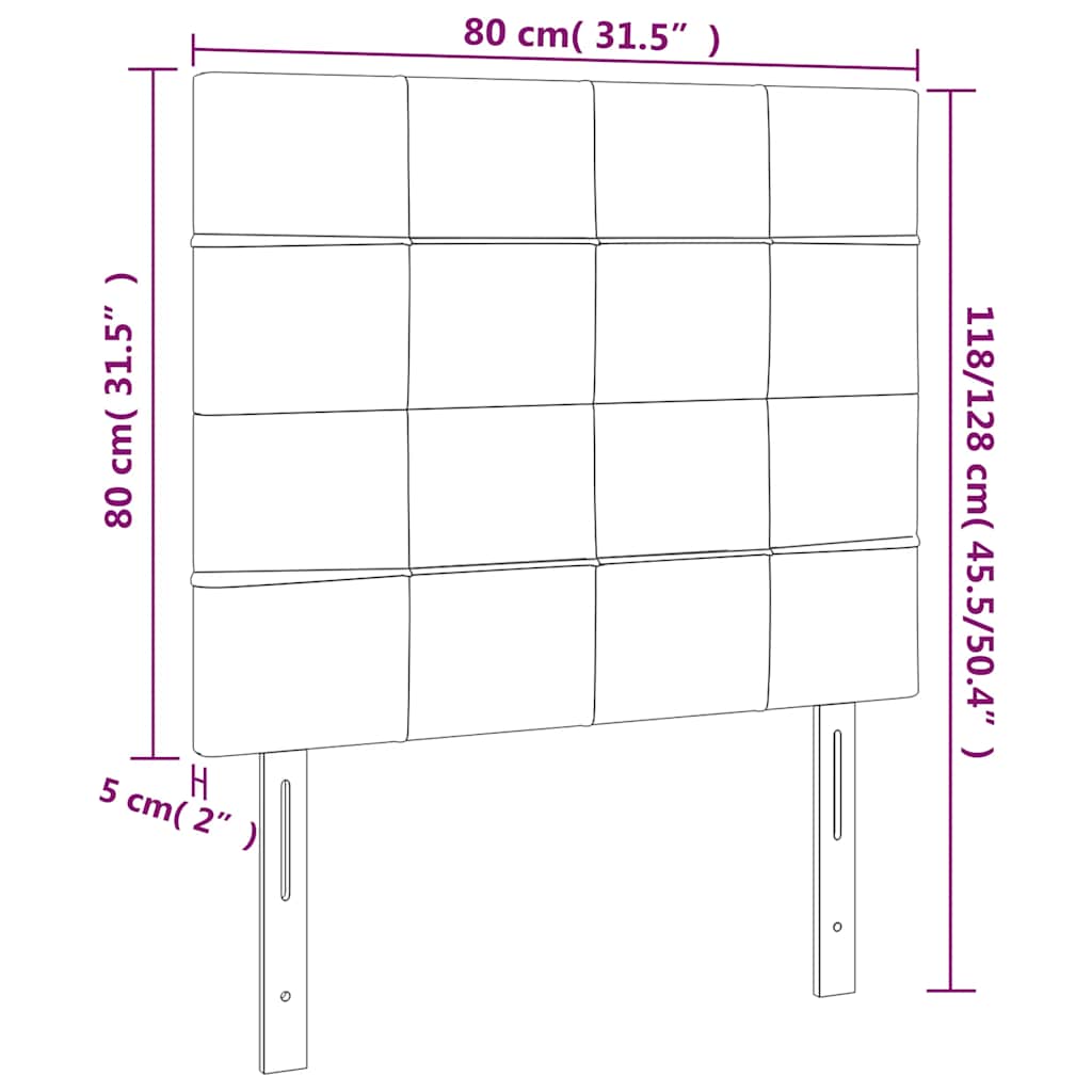 LED uzglavlje tamnoplavo 80x5x118/128 cm baršunasto